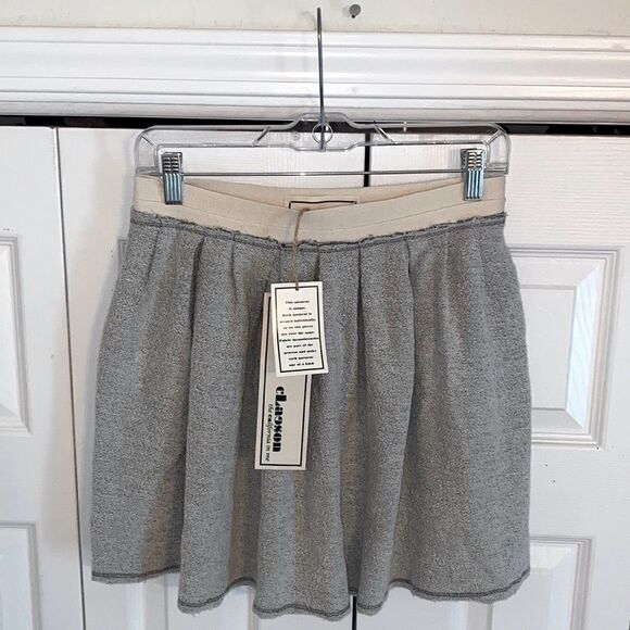 CLaeson MIDI Mini Skirt with pockets, Gray, tweed look, boho, Medium M, NWT - Picture 2 of 8